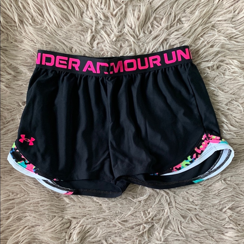 Under Armour Girl’s Black and Pink Athletic Shorts - *NEVER WORN*